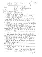 ĐỀ CƯƠNG ÔN THI MÔN TẠO HÌNH LÝ M3H