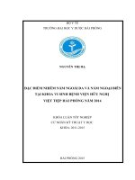 ĐẶC ĐIỂM NHIỄM NẤM NGOÀI DA VÀ NẤM NGOẠI BIêN TẠI KHOA VI SINH BỆNH VIỆN HỮU NGHỊ  VIỆT TIỆP HẢI PHòNG NĂM 2014