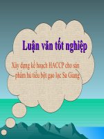 Xây dựng kế hoạch HACCP cho sản phẩm hủ tiếu bột gạo lọc sa giang