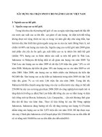 Tiểu luận XÂY DỰNG MA TRẬN SWOT CHO NGÀNH CAO SU VIỆT NAM