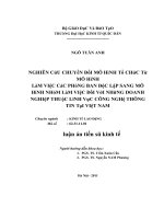 luận án tiến sĩ kinh tế nghiên cứu chuyển đổi mô hình tổ chức từ mô hình làm việc các phòng ban độc lập sang mô hình nhóm làm việc đối với những doanh nghiệp thuộc lĩnh vực công nghệ thông ti