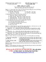 Đề thi HK II môn Địa 8 - Huyện Lương Sơn - 10