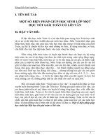 MỘT SỐ BIỆN PHÁP GIÚP HỌC SINH LỚP MỘT HỌC TỐT GIẢI TOÁN CÓ LỜI VĂN