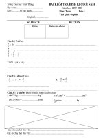 de kiem tra toan TV lop 4 cuoi nam