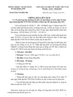 Thông báo v/v họp giao ban chuẩn bị tổ chức kỷ niệm 70 năm ngày thành lập Đội và khai mạc hè 2011