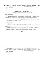 Đề và đáp án thi HSG văn 9 tỉnh Nghệ An (2010-2011).