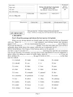 ĐỀ THI HS GIỎI VÒNG HUYỆN TIẾNG ANH 9 (2011)