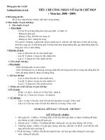 TIÊU CHÍ VỞ SẠCH - CHỮ ĐẸP