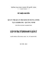 luận văn thạc sĩ Quản trị quan hệ khách hàng (CRM) tại Agribank - Quảng Ninh