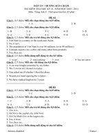 Hướng dẫn chấm bài kiểm tra HKII - Lớp 8