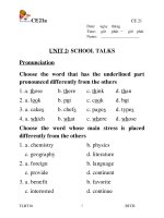 AV 10 Unit 2 School talks