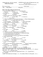 Đề thi - Đáp án Kỳ II Anh Văn 7