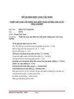 Thiết kế cung cấp điện cho 1 phân xưởng sản suất điện