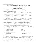 Đề thi cuối kì 2 - Toán - Lớp 3 - 2010-2011