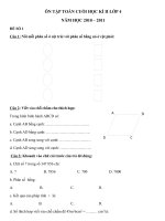 De cuong on tap mon Toan CHK II lop 4