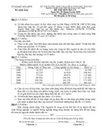 Đề và đáp án tuyển 10  môn Địa lý chuyên HVT tỉnh Hòa Bình 2010-2011.