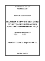 Phát triển dịch vụ bảo hiểm xã hội tự nguyện cho người dân trên địa bàn Thành phố Buôn Ma Thuột