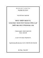 Luận văn thạc sĩ Phát triển dịch vụ giáo dục mầm non ngoài công lập trên địa bàn Tỉnh Đăk Lăk (full)