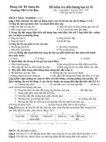 Đề thi - Đáp án Kỳ II Công nghệ 9