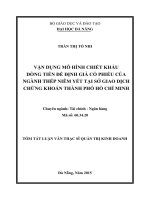 Vận dụng mô hình chiết khấu dòng tiền để định giá cổ phiếu của ngành thép niêm yết tại sở giao dịch chứng khoán thành phố hồ chí minh