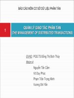 BÁO CÁO MÔN CƠ SỞ DỮ LIỆU PHÂN TÁN QUẢN LÝ GIAO TÁC PHÂN TÁN