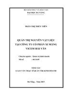 Quản trị nguyên vật liệu tại công ty cổ phần xi măng vicem hải vân