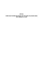 Chính sách nhóm sản phẩm thẻ tín dụng của ngân hàng viettinbank và ACB