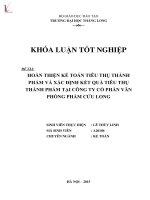 Hoàn thiện kế toán tiêu thụ thành phẩm và xác định kết quả tiêu thụ thành phẩm tại công ty cổ phần văn phòng phẩm Cửu Long