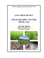 giáo trình chuẩn bị thức ăn cho hươu nai