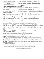 KIỂM TRA HỌC KÌ II TOÁN 8 ĐỀ SỐ 1- CÓ ĐÁP ÁN