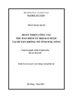 Hoàn thiện công tác thu bảo hiểm xã hội băt buộc tại Huyện Krông Nô, Tỉnh Đăk Lăk