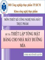đề tài: thiết lập tổng mặt bằng nhà máy sản xuất đường mía