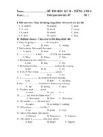 De Thi HKII Tieng Anh 6 De 2