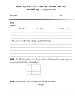 Bộ đề thi HSG cấp trường năm học 2010 - 2011(Có đáp án)