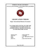 FACTORS INFLUENCING ON THE JOB COMMITMENT OF EMPLOYEES AT  INTERNATIONAL HOTELS IN HANOI: AN EXPLORATORY STUDY