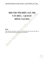 TÌM HIỂU GIÁ TRỊ VĂN HÓA LỊCH SỬ ĐỒNG NAI: TRẦN THƯỢNG XUYÊN NGƯỜI KHAI KHẨN VÙNG ĐẤT BIÊN HÒA
