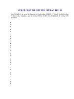 SƠ KẾT CUỘC THI VIẾT THƯ UPU LẦN 40 QUỐC GIA