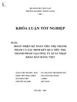Hoàn thiện kế toán tiêu thụ thành phẩm và xác định kết quả tiêu thụ thành phẩm tại Công ty xuất nhập khẩu bán hàng Việt