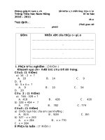 Đề khảo sát chất lượng môn toán lớp 3