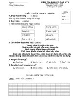 Đề KTĐK cuối kỳ 1