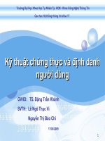 Kỹ thuật chứng thực và định danh người dùng