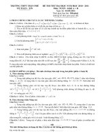 Đề và đáp án thi thử ĐH(khối A + B)- Lần 5