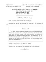 ĐỀ KIỂM TRA TIẾNG VIỆT 4_ CUỐI NĂM HỌC 2008-2009