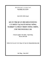 Quản trị quan hệ khách hàng cá nhân tại ngân hàng nông nghiệp và phát triển nông thôn, chi nhánh ĐăK LăK