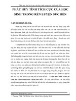 PHÁT HUY TÍNH TÍCH CỰC CỦA HỌC SINH TRONG RÈN LUYỆN SỨC BỀN