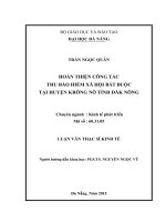 Luận văn thạc sĩ Hoàn thiện công tác thu bảo hiểm xã hội băt buộc tại Huyện Krông Nô, Tỉnh Đăk Lăk (full)