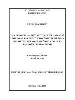 Vận dụng chuẩn mực kế toán Việt Nam số 15 Hợp đồng xây dựng  vào công tác kế toán doanh thu, giá vốn tại công ty cổ phần tập đoàn Trường Thịnh