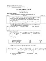 BẢN BÁO CÁO THÁNG CỦA TỔ CHUYÊN MÔN