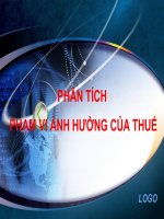 PHÂN TÍCH PHẠM VI ẢNH HƯỞNG CỦA THUẾ