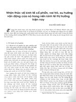 Nhận thức về kinh tế cổ phần, vai trò, xu hướng vận động của nó trong nền kinh tế thị trường hiện nay